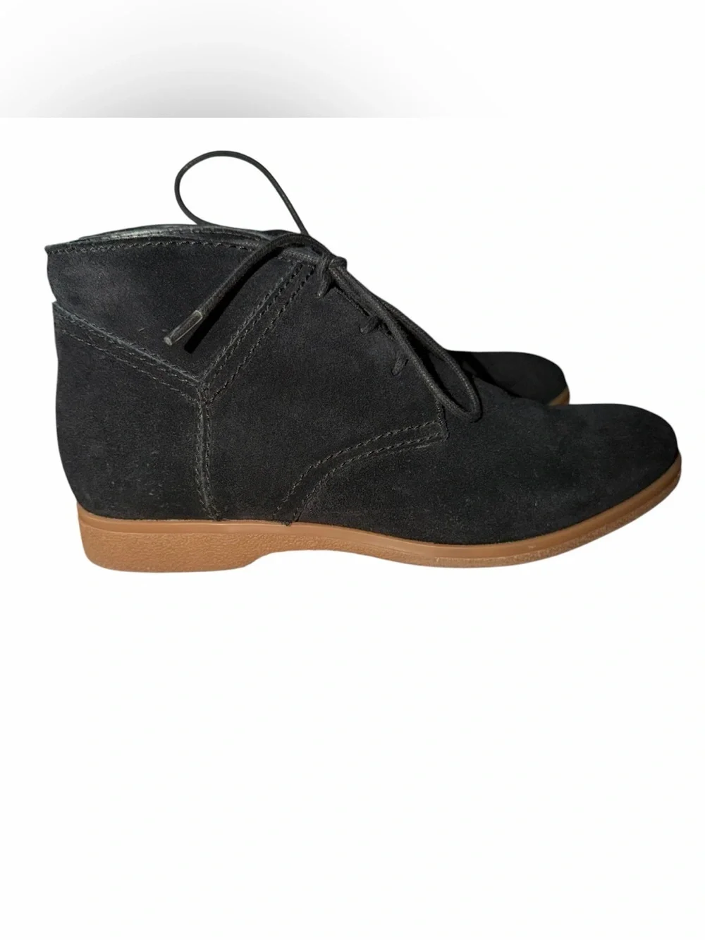Franco Sarto Percy Black Suede Chukka Ankle Boots Women’s 8.5M Lace Up Comfort